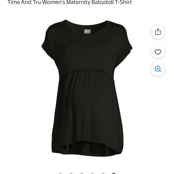 Time and Tru Maternity Shirt Baby doll peplum Top Black size Medium - Picture 8 of 12